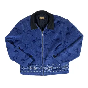 Vintage TSUNAMI Made In Canada Horse Patterned Zip Fleece Jacket