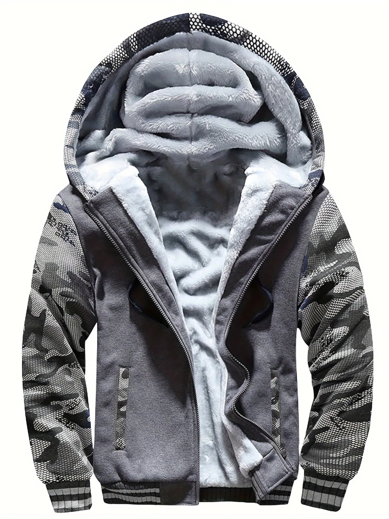 WarmthMax Fleece Hooded Jacket - Soft, Breathable, Water-Resistant, and Insulating - Perfect for Casual Fall and Winter Outdoor Activities, Color Block Design, Coat Style