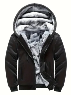 WarmthMax Fleece Hooded Jacket - Soft, Breathable, Water-Resistant, and Insulating - Perfect for Casual Fall and Winter Outdoor Activities, Color Block Design, Coat Style