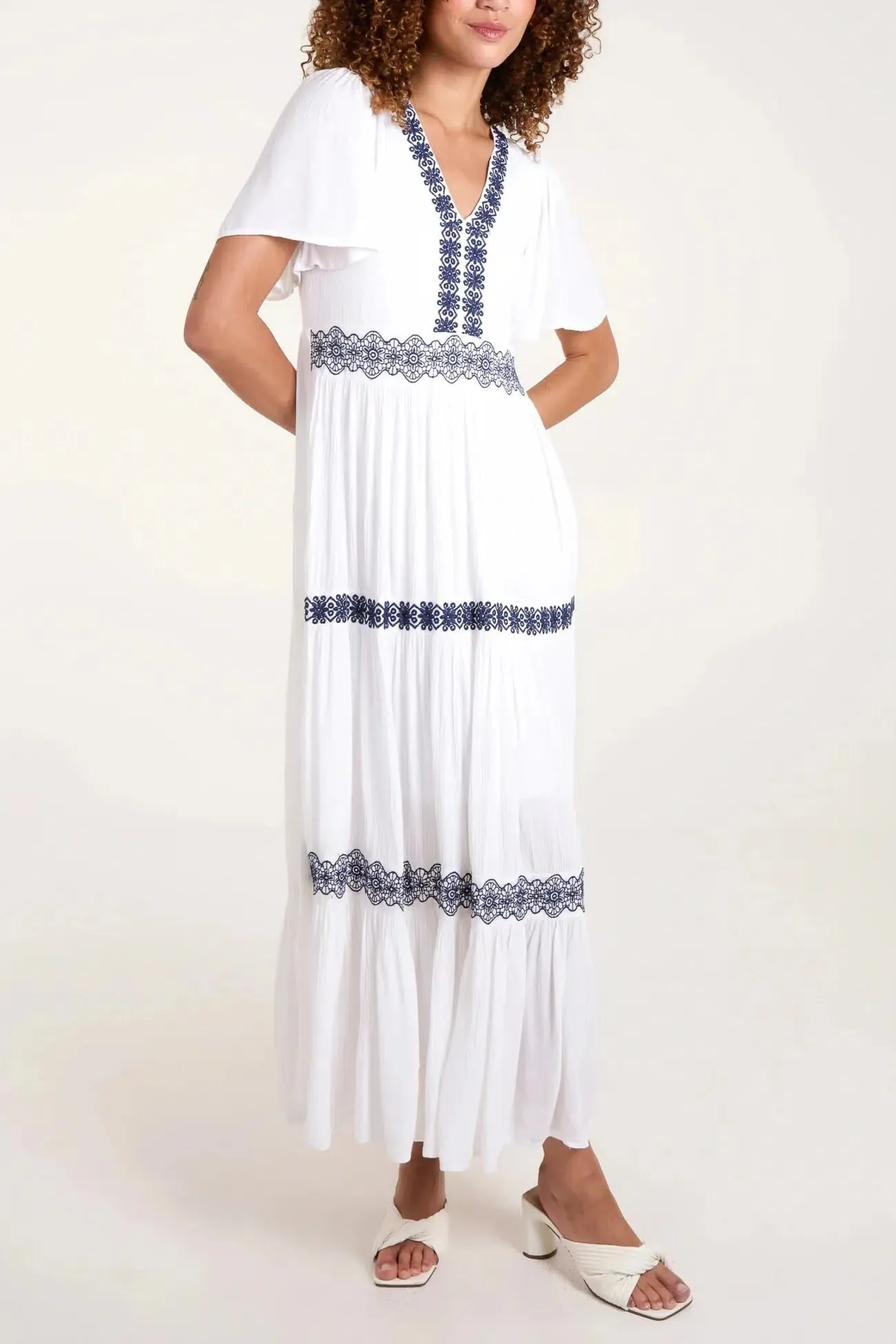 White Embroidered Maxi Dress