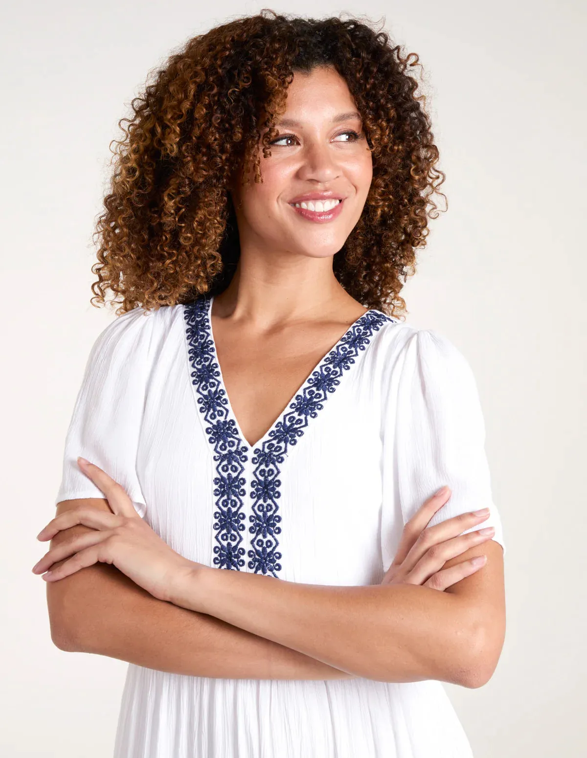 White Embroidered Maxi Dress