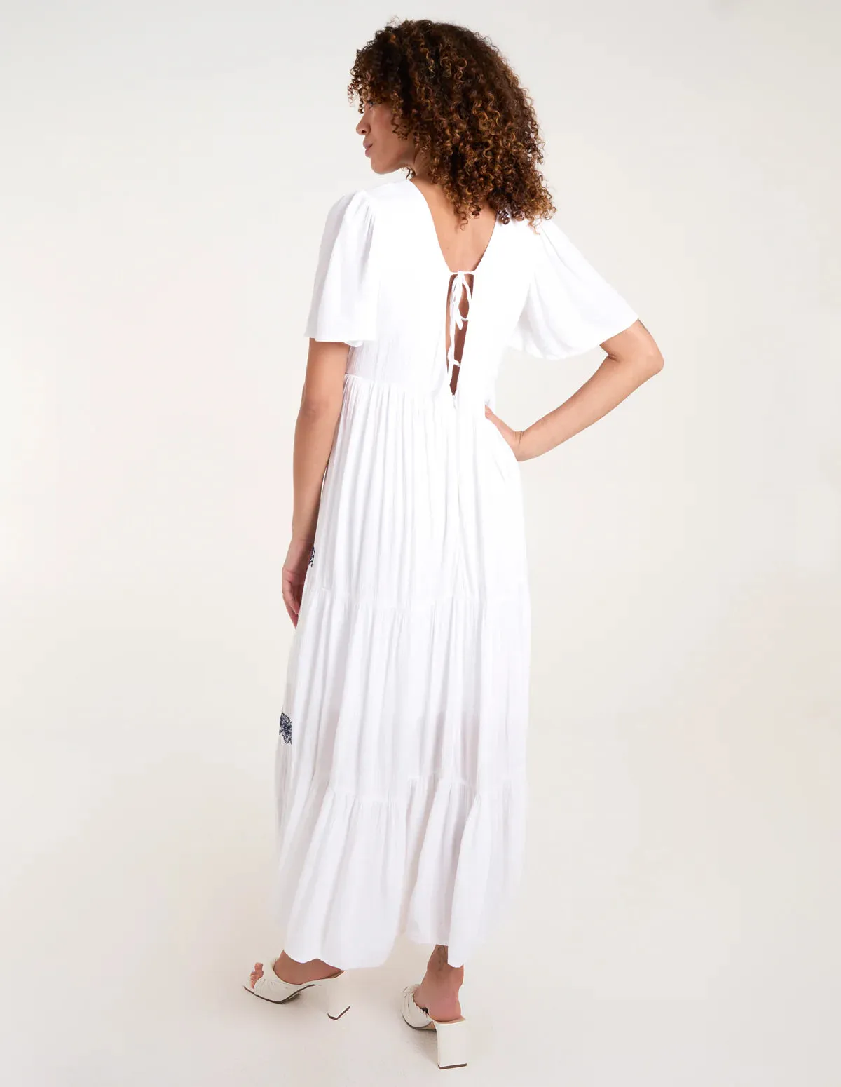 White Embroidered Maxi Dress