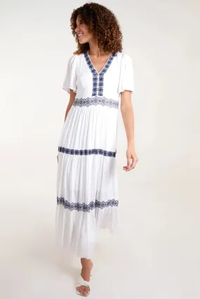White Embroidered Maxi Dress