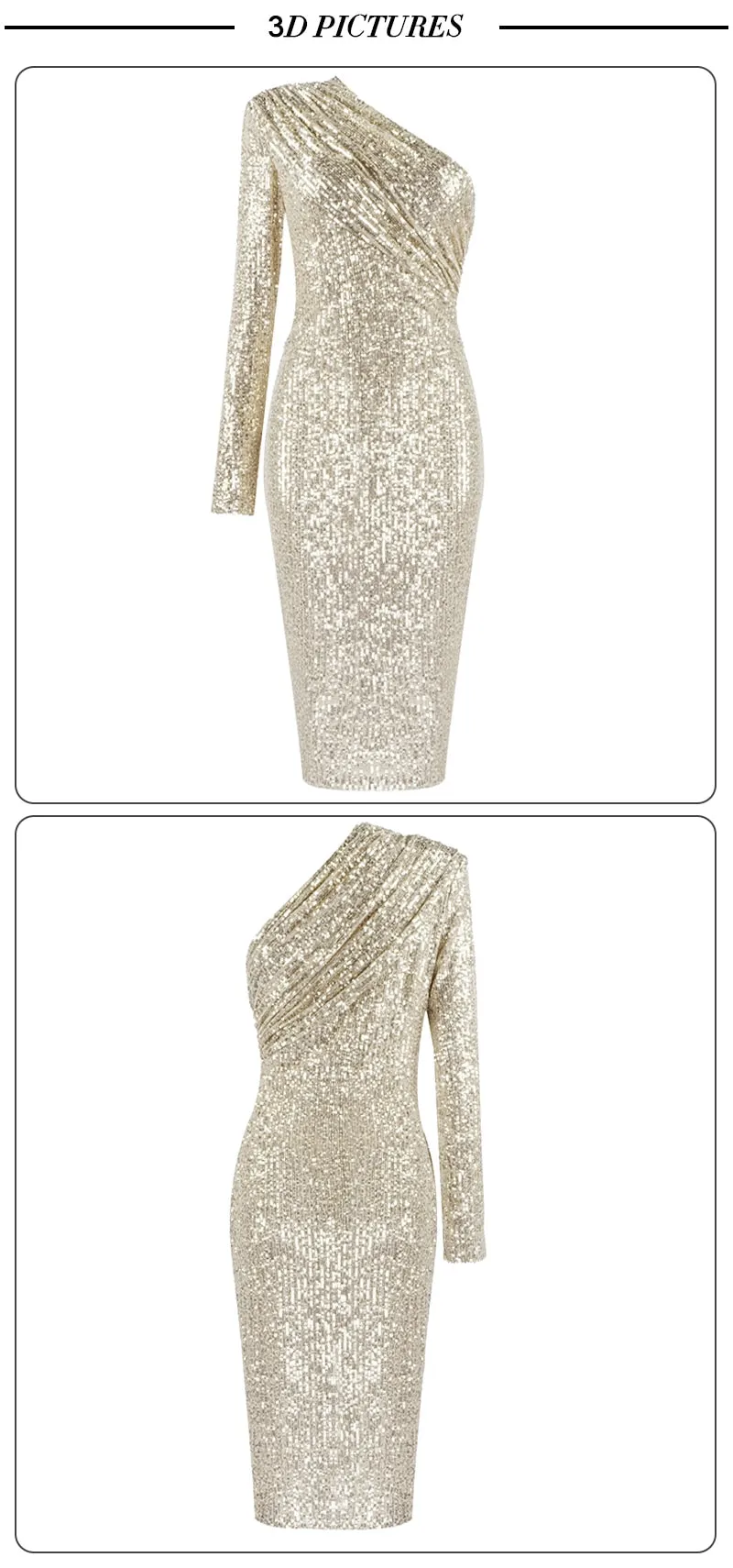 Wjczt Free Shipping Sexy One Shoulder Dress Sparkle Glitzy Sequins Dress Mesh Patchwork Celebrity Christmas Party Vestidos