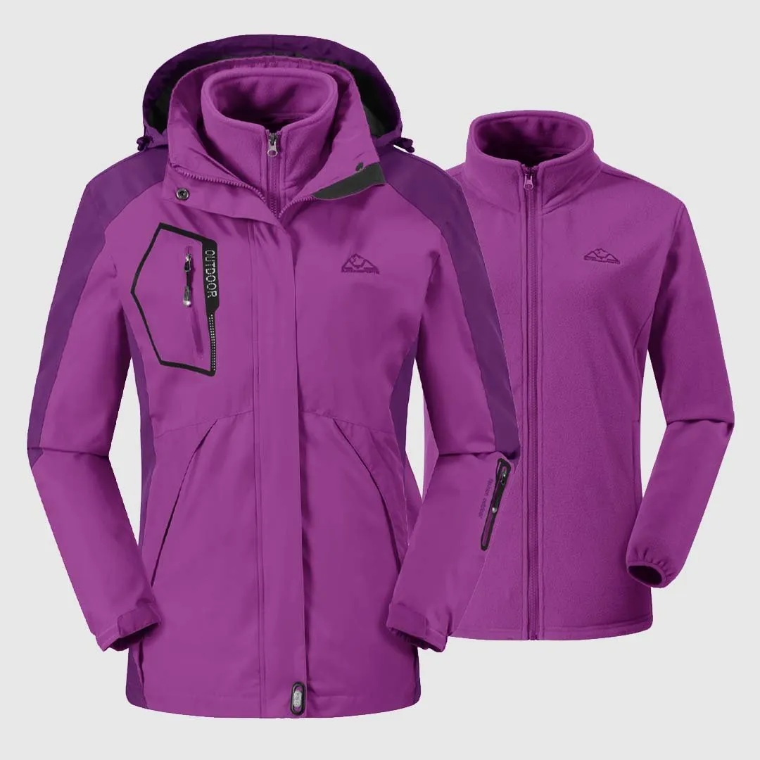 Women's 3-in-1 Water Resistant With Inner Fleece Jacket