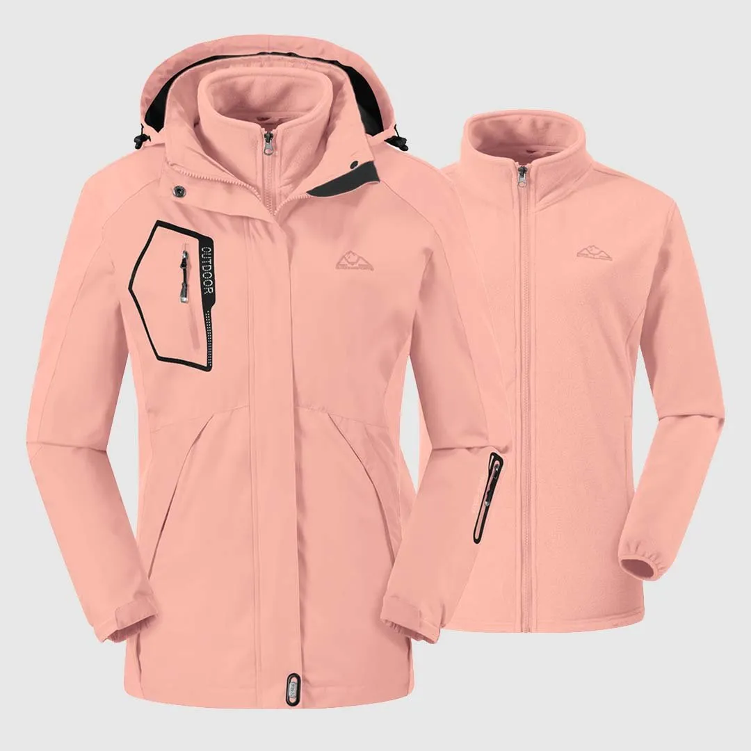 Women's 3-in-1 Water Resistant With Inner Fleece Jacket