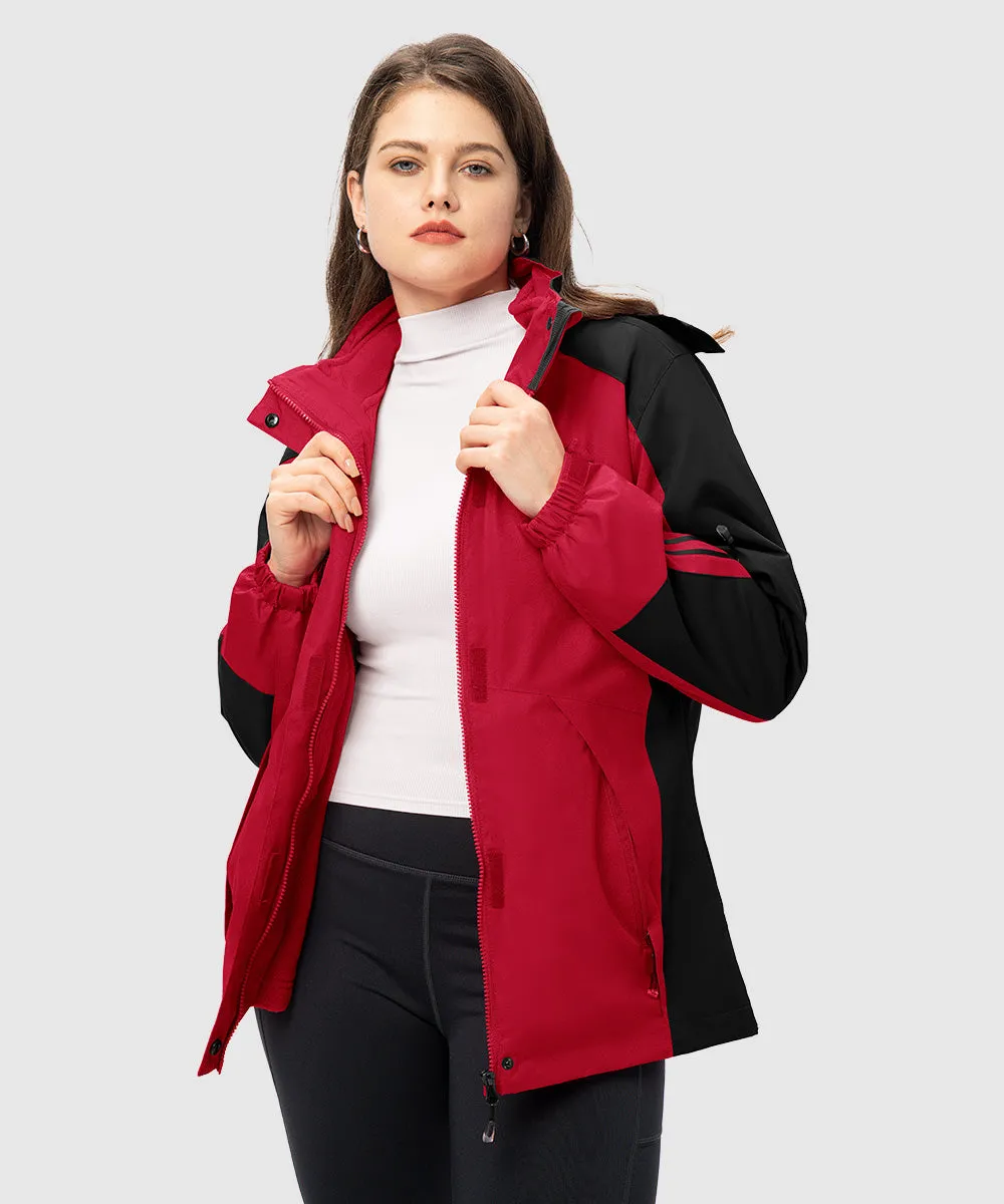 Women's 3-in-1 Water Resistant With Inner Fleece Jacket