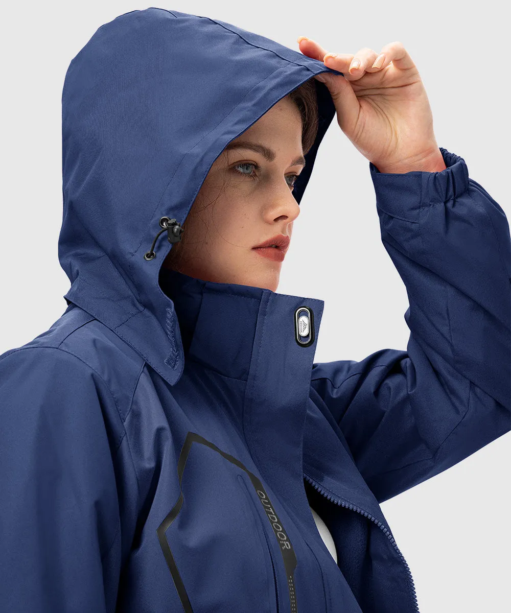 Women's 3-in-1 Water Resistant With Inner Fleece Jacket