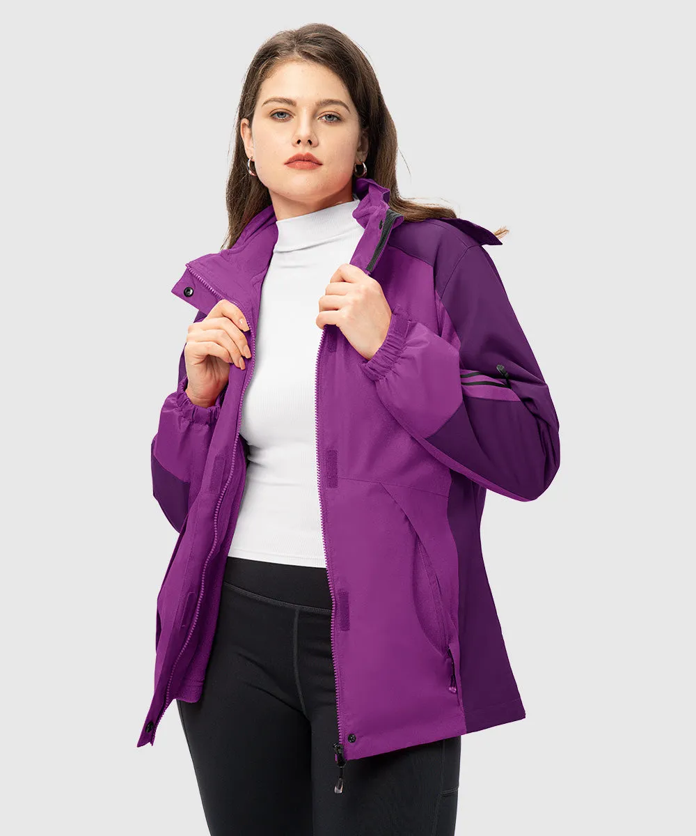 Women's 3-in-1 Water Resistant With Inner Fleece Jacket