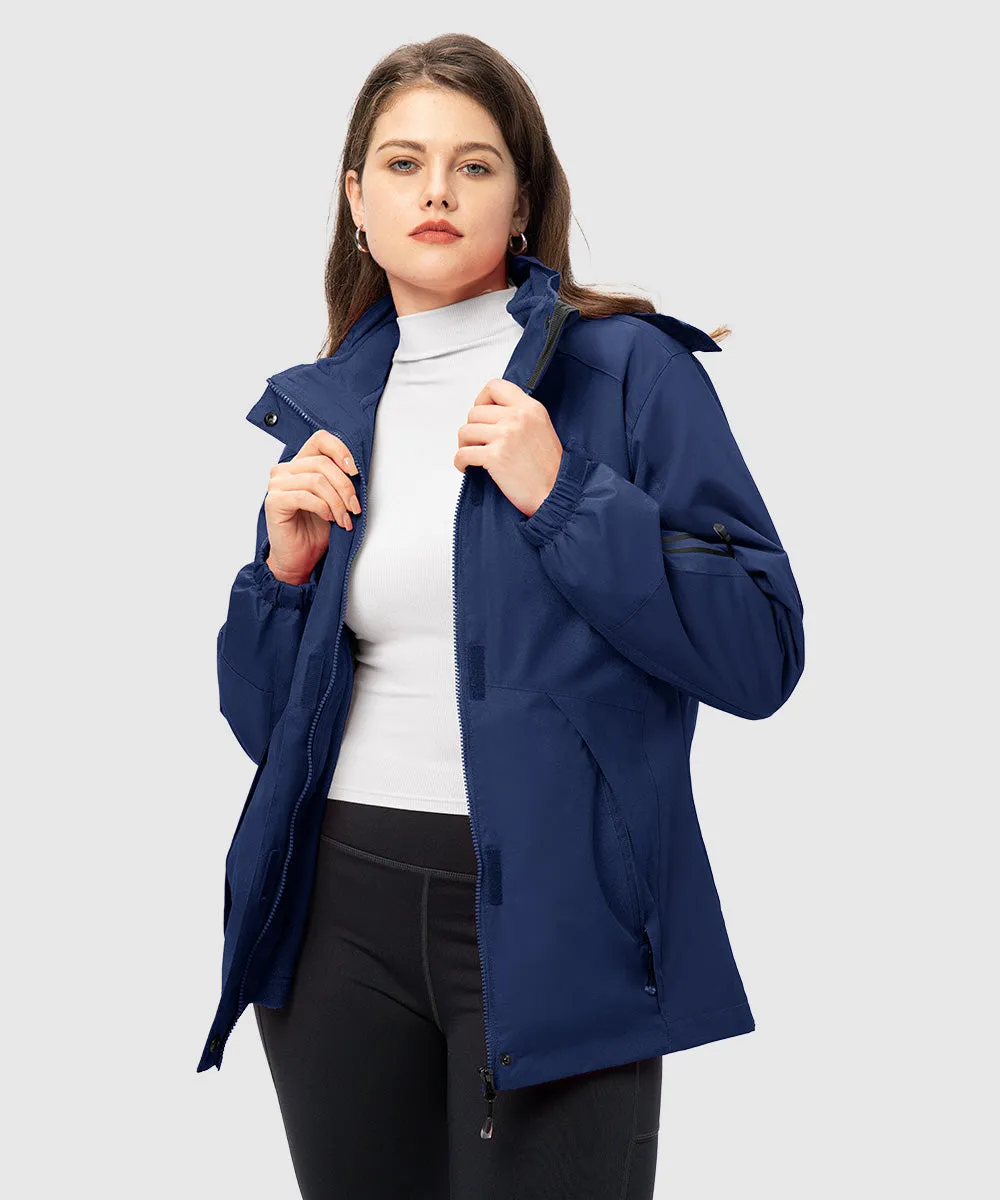 Women's 3-in-1 Water Resistant With Inner Fleece Jacket