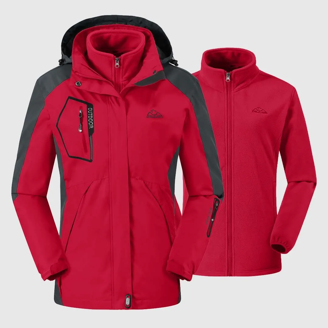 Women's 3-in-1 Water Resistant With Inner Fleece Jacket