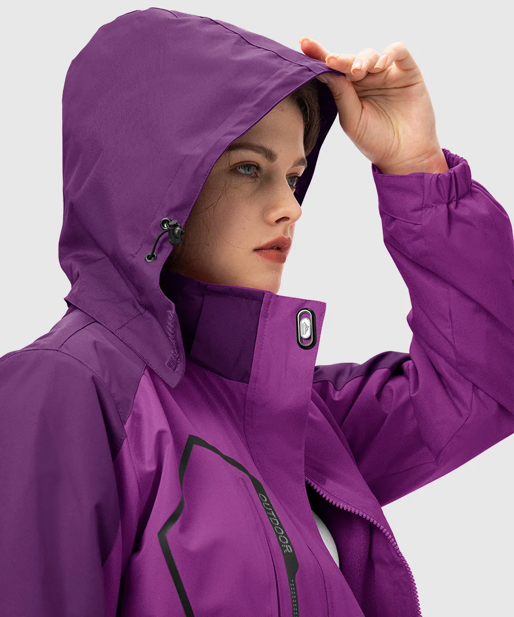 Women's 3-in-1 Water Resistant With Inner Fleece Jacket