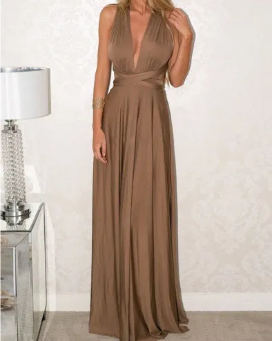 Women’s Convertible Bandage Boho Maxi Dress - FashionZapp