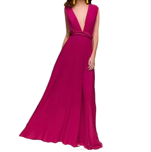 Women’s Convertible Bandage Boho Maxi Dress - FashionZapp