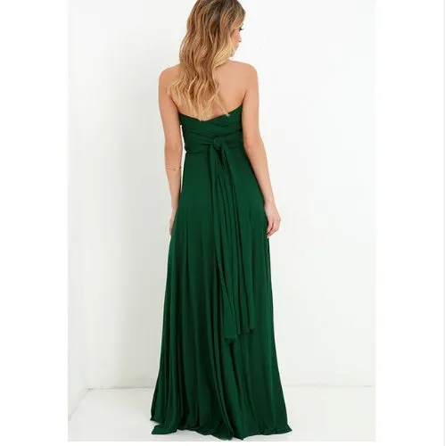 Women’s Convertible Bandage Boho Maxi Dress - FashionZapp