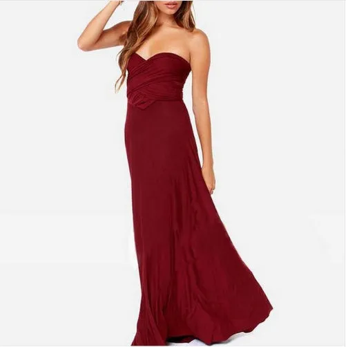Women’s Convertible Bandage Boho Maxi Dress - FashionZapp