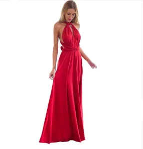 Women’s Convertible Bandage Boho Maxi Dress - FashionZapp