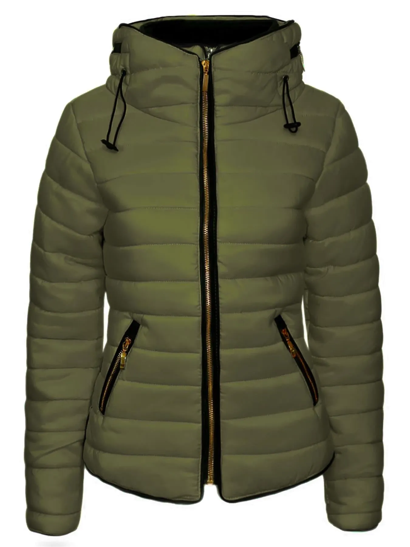 Women's Quilted Padded Puffer Jacket Ladies Bubble  Hoody Coat