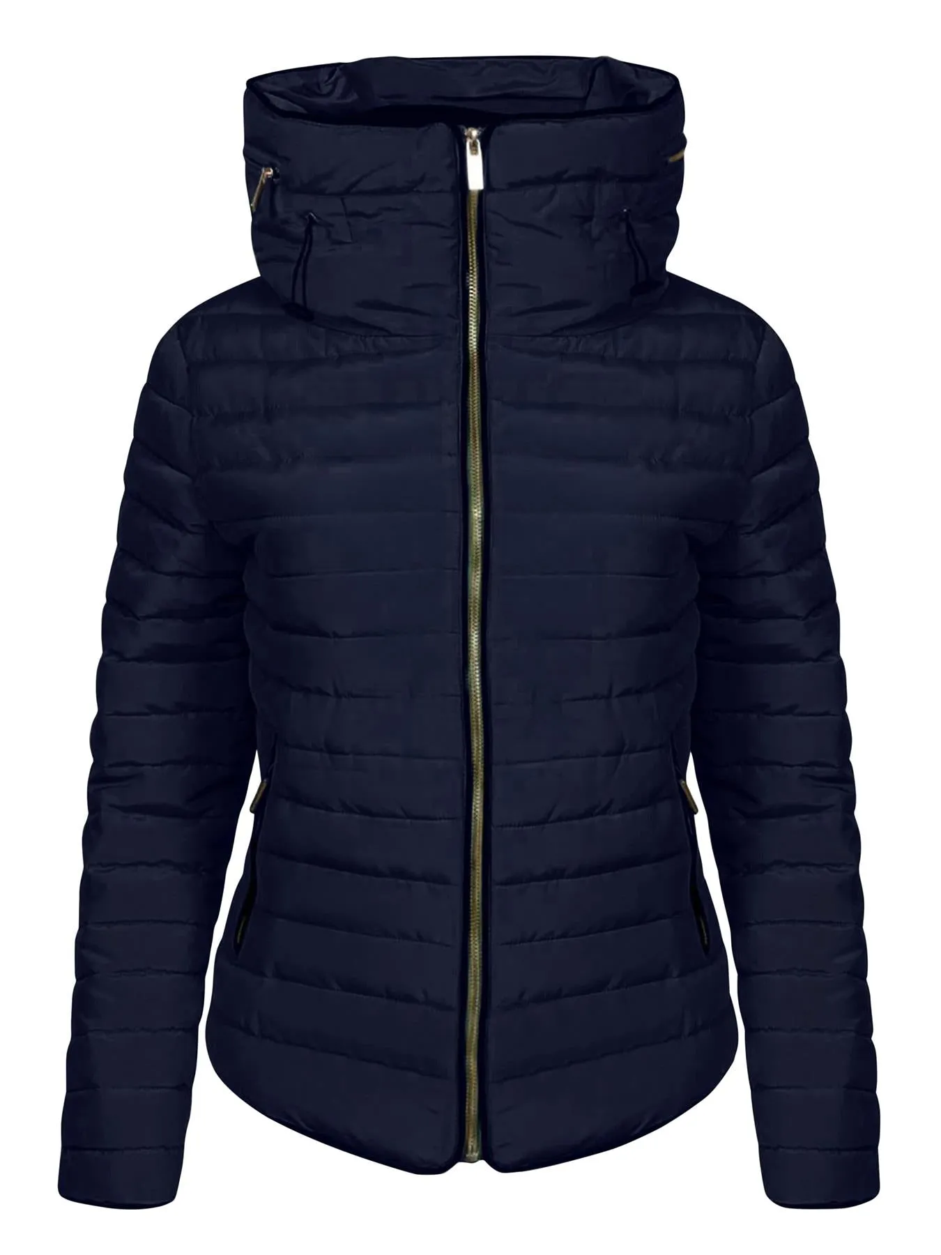 Women's Quilted Padded Puffer Jacket Ladies Bubble  Hoody Coat