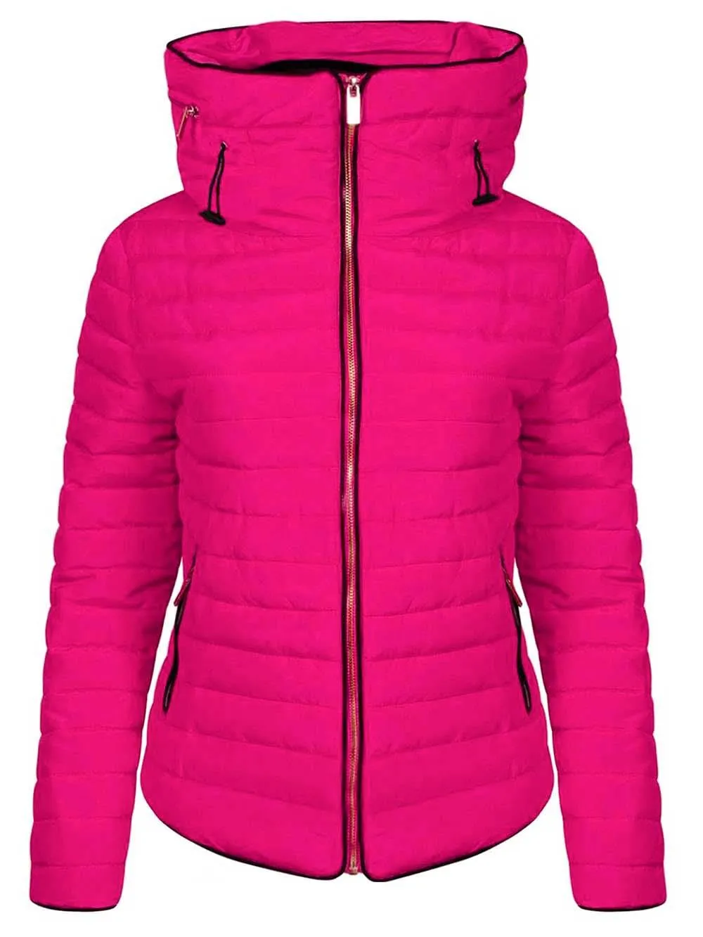Women's Quilted Padded Puffer Jacket Ladies Bubble  Hoody Coat