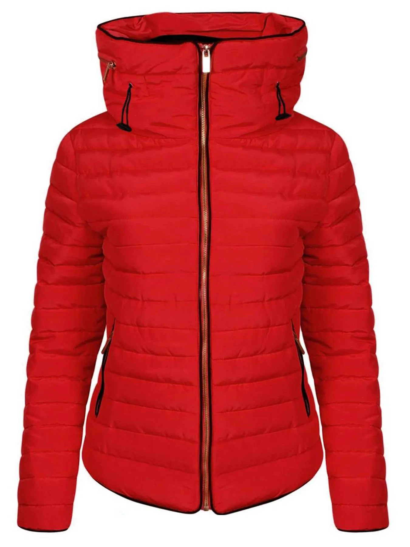 Women's Quilted Padded Puffer Jacket Ladies Bubble  Hoody Coat