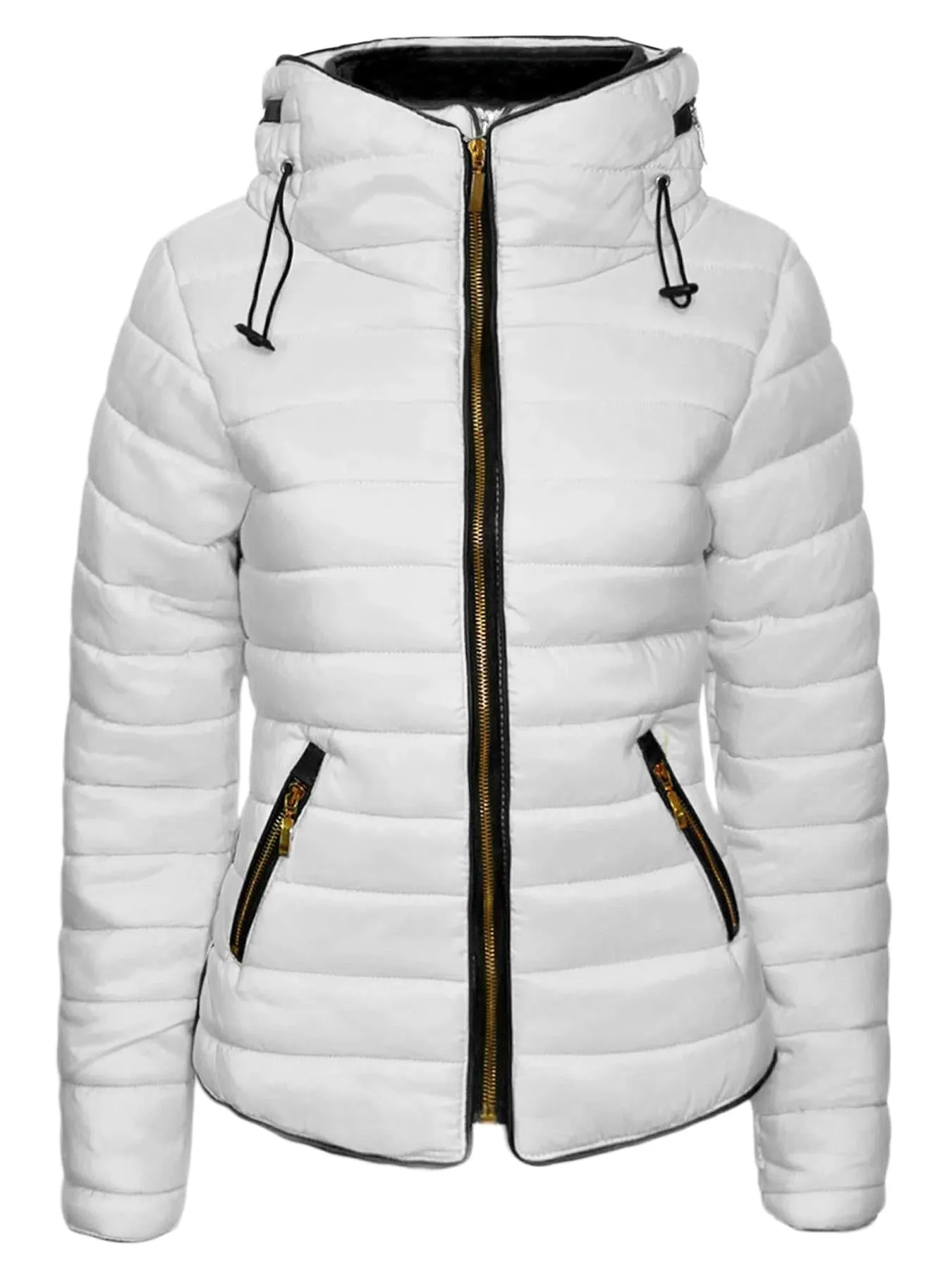 Women's Quilted Padded Puffer Jacket Ladies Bubble  Hoody Coat