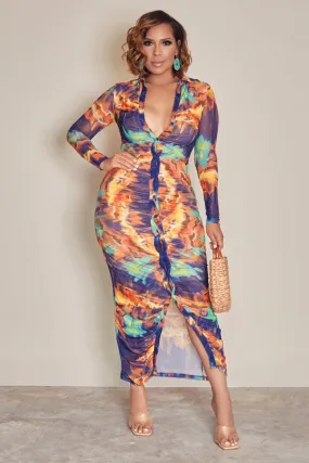 Yanine Tie Dye Bodycon Dress
