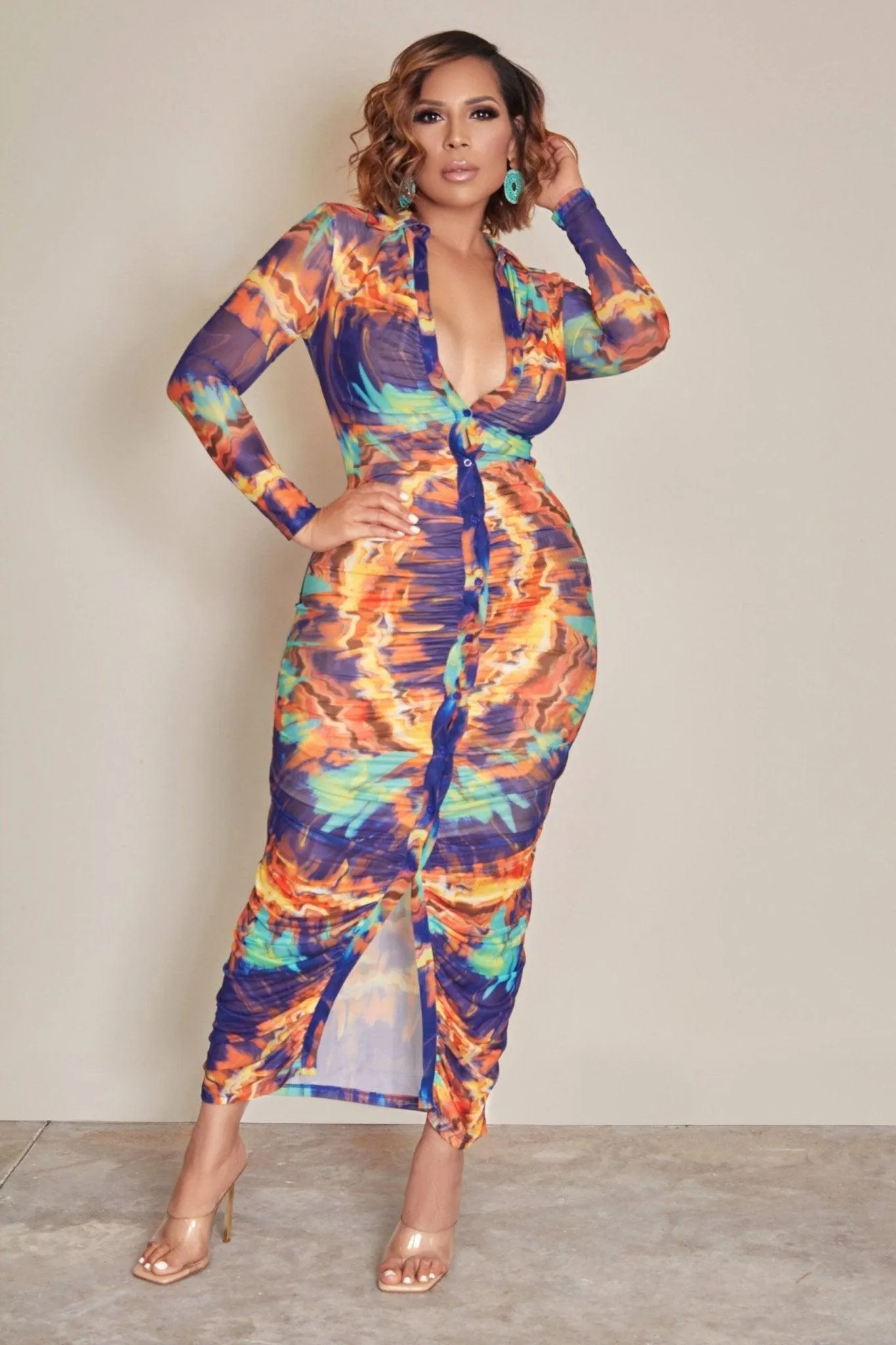 Yanine Tie Dye Bodycon Dress