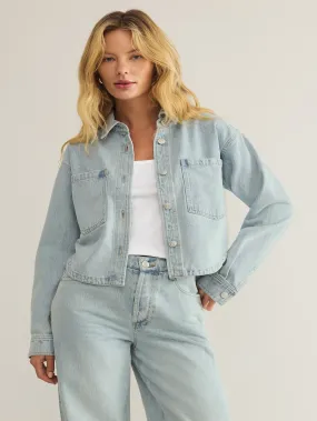 Z Supply All Day Cropped Denim Jacket - Faded Indigo